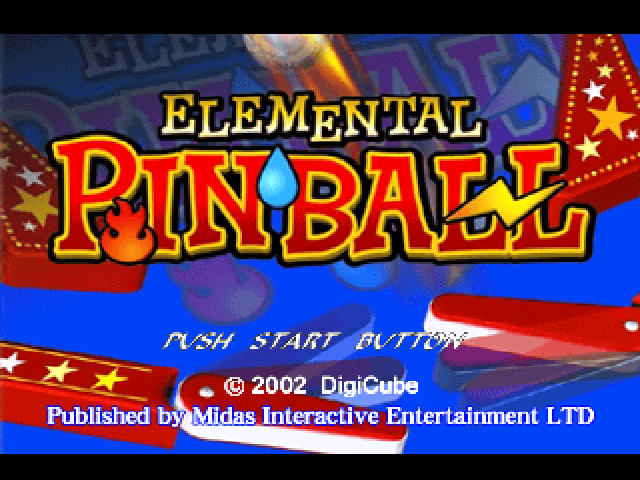 Elemental Pinball — Title screen