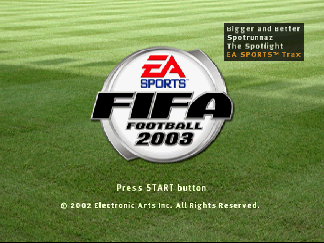 FIFA Football 2003 — Title screen