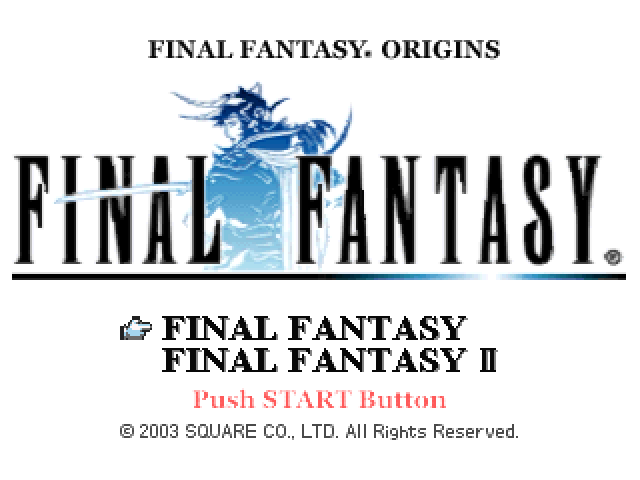 Final Fantasy Origins : FF I & FF II — Title screen