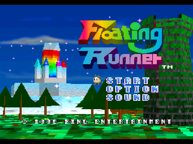 Floating Runner : Quest for the 7 Crystals — Title screen