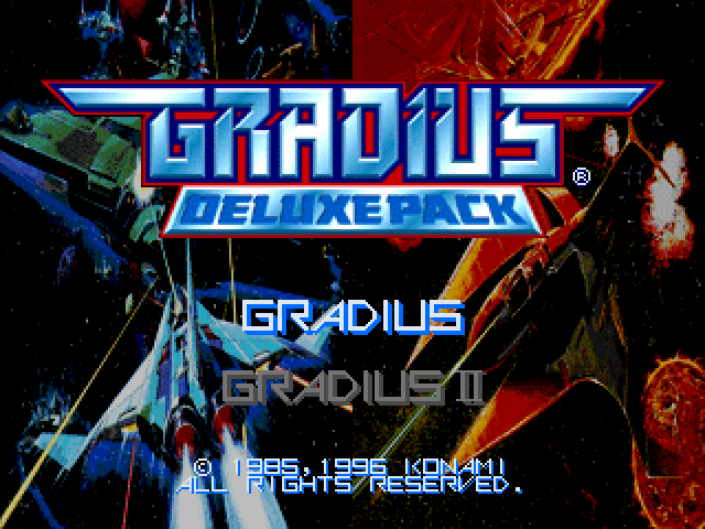 Gradius Deluxe Pack — Title screen