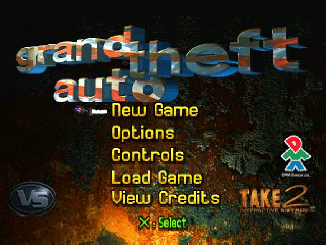 Grand Theft Auto — Title screen