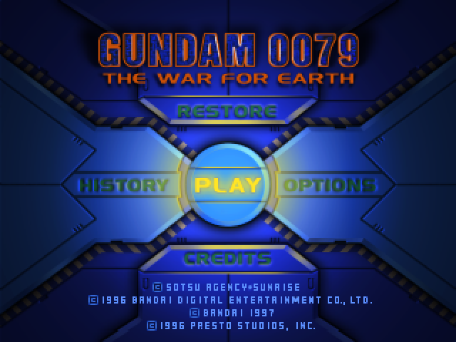 Gundam 0079 : The War for Earth — Title screen