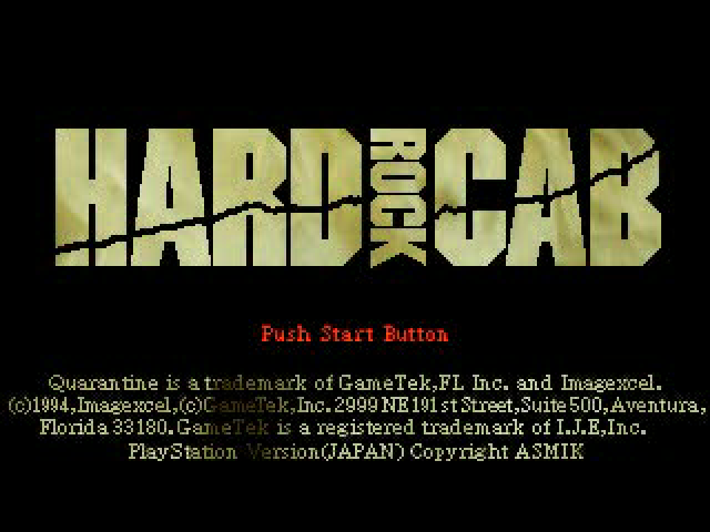 Hard Rock Cab — Title screen