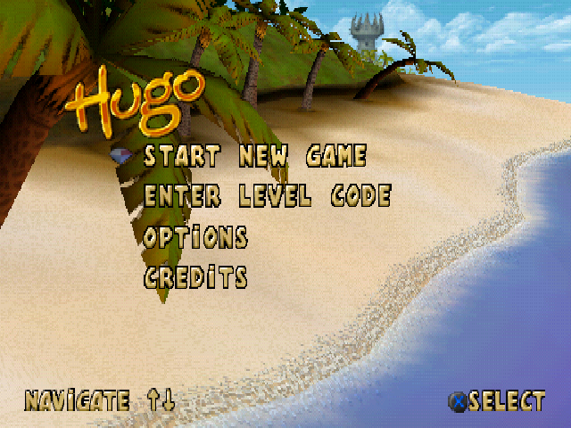 Hugo : Black Diamond Fever — Title screen