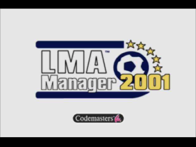 LMA Manager 2001 — Title screen