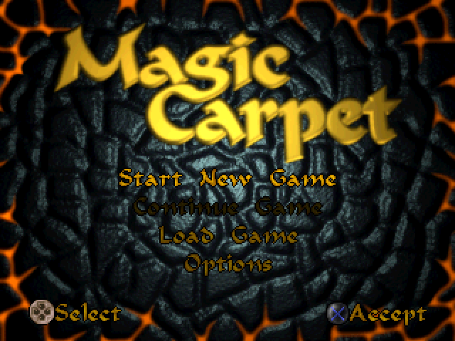 Magic Carpet — Title screen