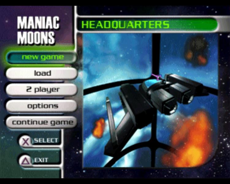 Maniac Moons — Title screen