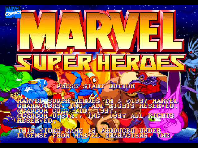 Marvel Super Heroes — Title screen