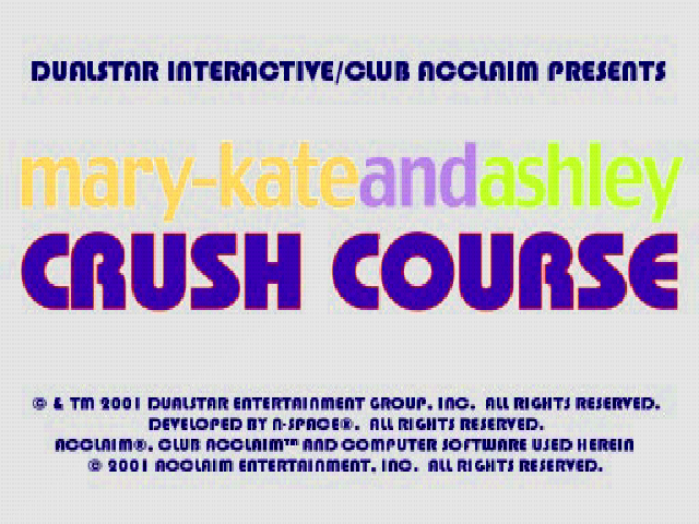 Mary-Kate and Ashley : Crush Course — Title screen