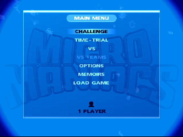 Micro Maniacs — Title screen