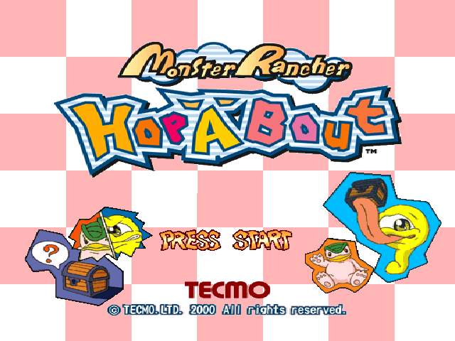 Monster Rancher Hop-A-Bout — Title screen