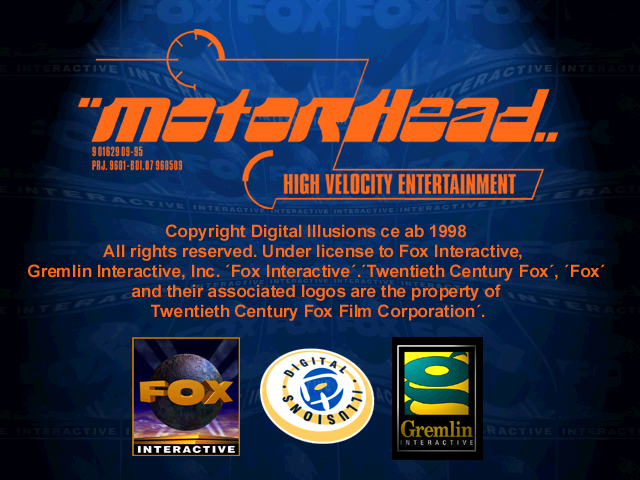 Motorhead — Title screen