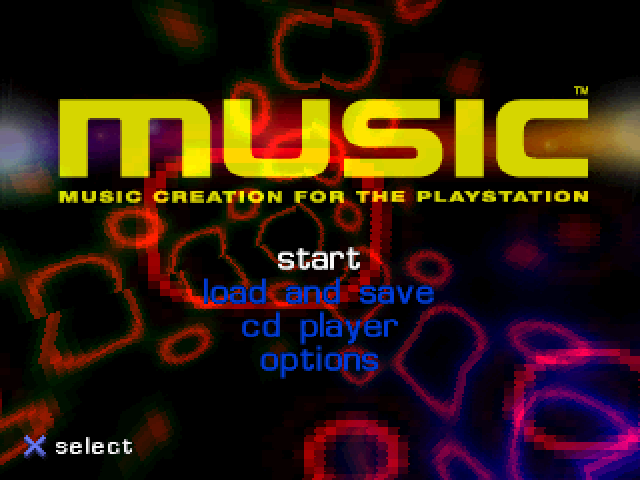 Music : Music Creation for the PlayStation — Title screen
