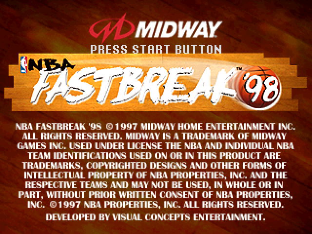 NBA Fastbreak '98 — Title screen