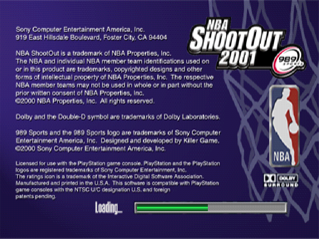 NBA ShootOut 2001 — Title screen