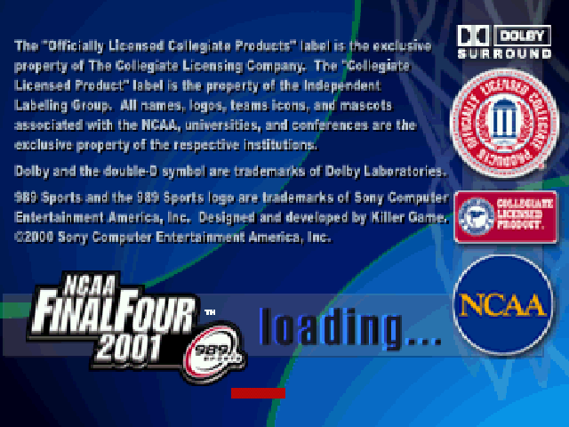 NCAA Final Four 2001 — Title screen