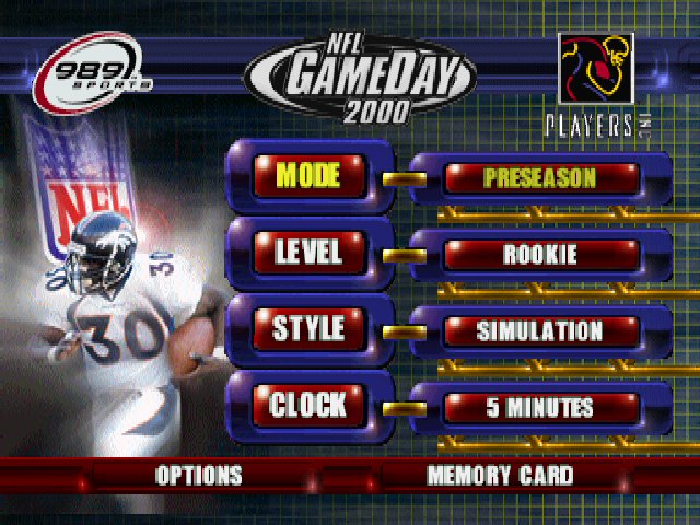 NFL GameDay 2000 — Title screen