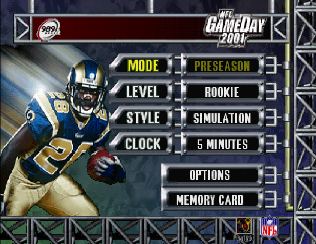 NFL GameDay 2001 — Title screen