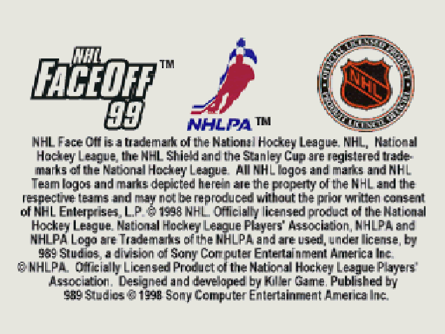 NHL FaceOff 99 — Title screen