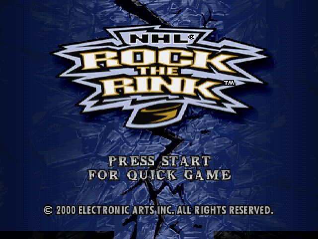 NHL Rock the Rink — Title screen