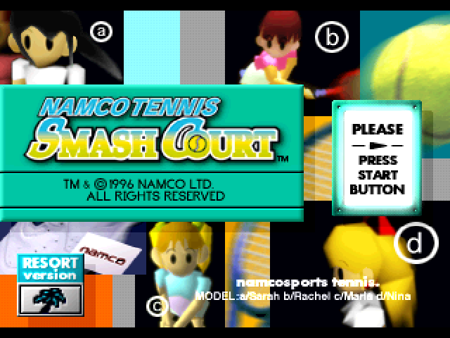 Namco Tennis Smash Court — Title screen