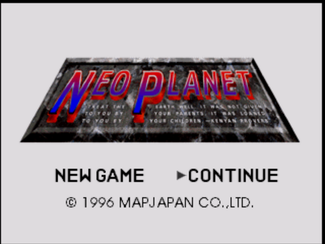 Neo Planet — Title screen