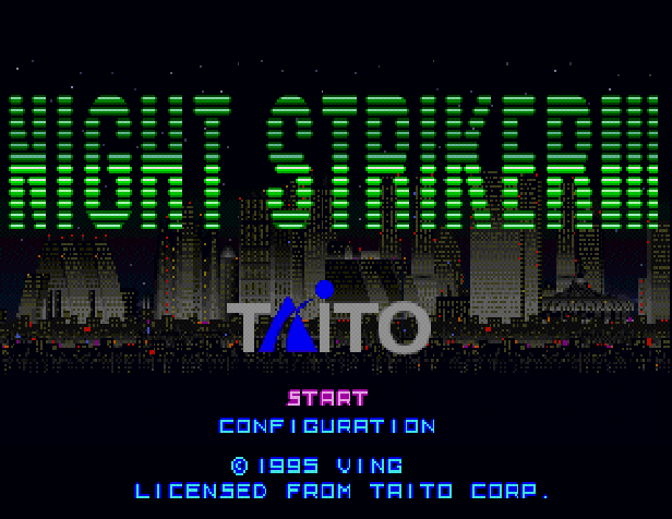 Night Striker — Title screen