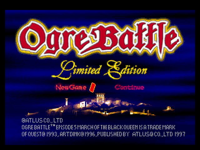 Ogre Battle : The March of the Black Queen — Title screen