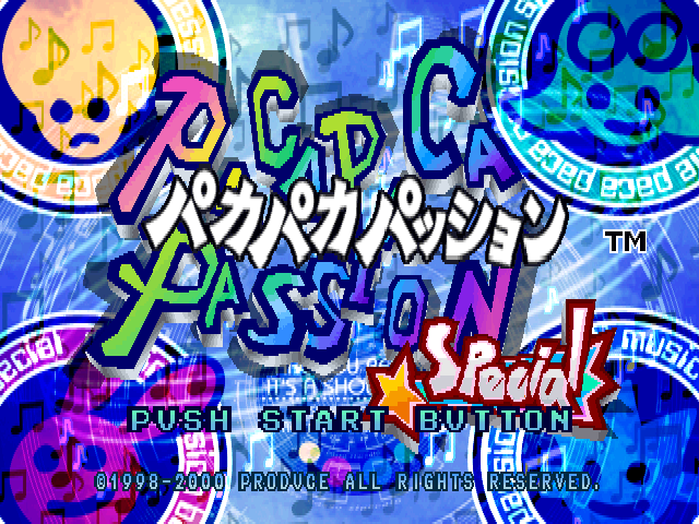 Paca Paca Passion Special — Title screen