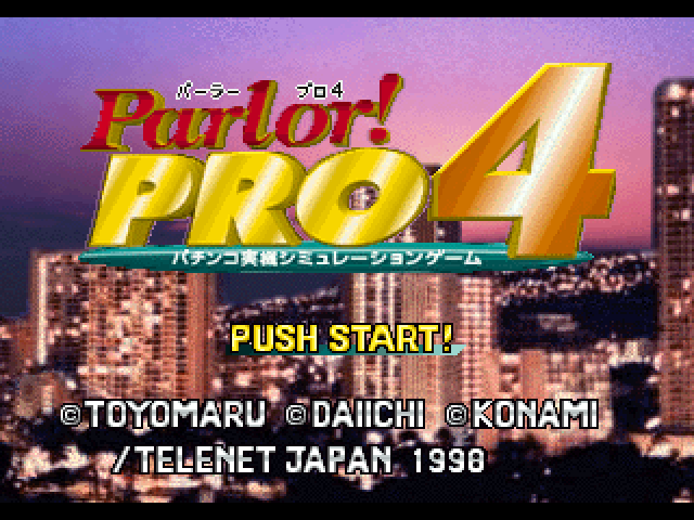 Parlor! Pro 4 — Title screen