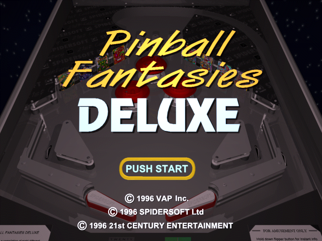 Pinball Fantasies Deluxe — Title screen