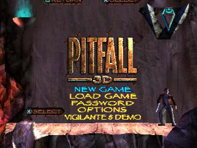 Pitfall 3D : Beyond the Jungle — Title screen