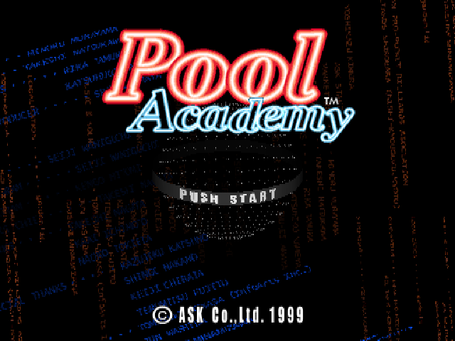 Pool Academy — Title screen