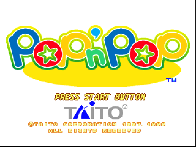 Pop n' Pop — Title screen