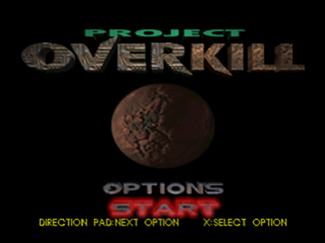 Project Overkill — Title screen