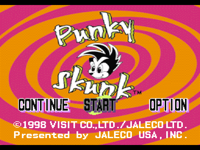 Punky Skunk — Title screen