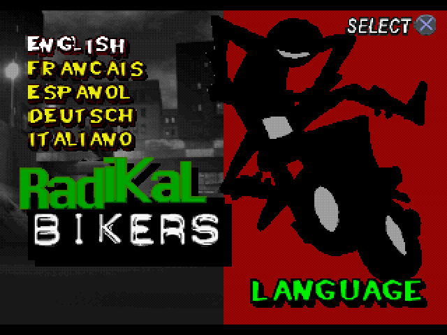 Radikal Bikers — Title screen