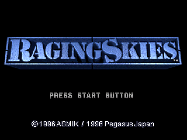 Raging Skies — Title screen