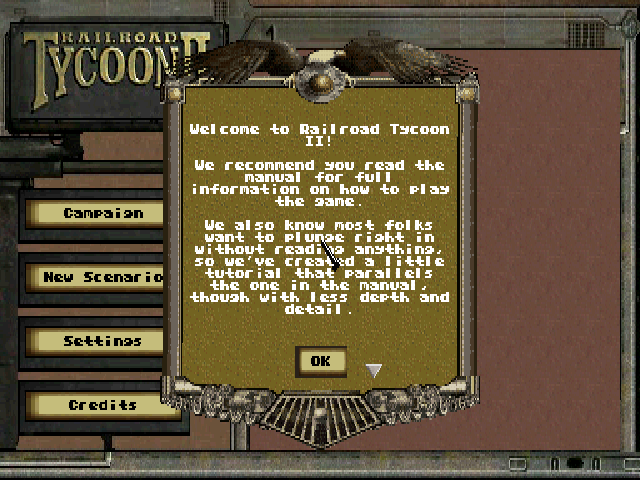 Railroad Tycoon II — Title screen