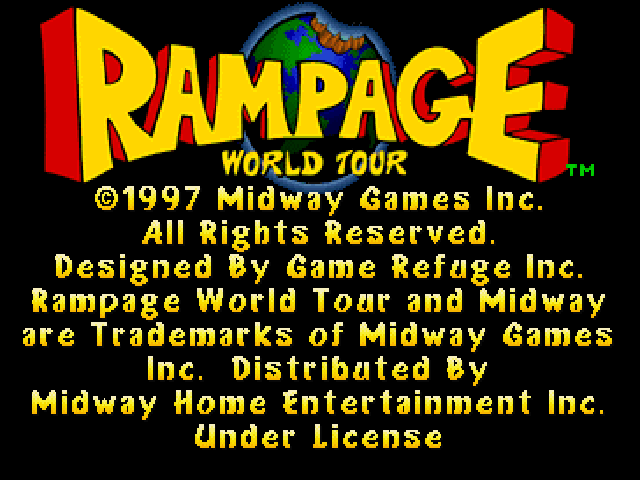Rampage : World Tour — Title screen