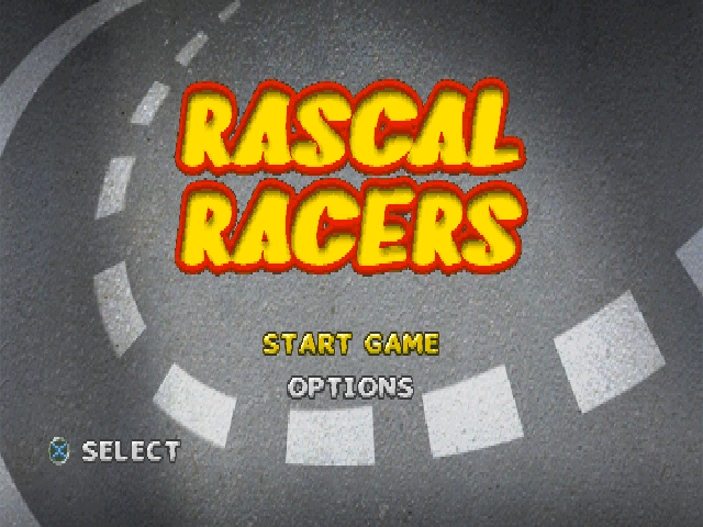Rascal Racers — Title screen
