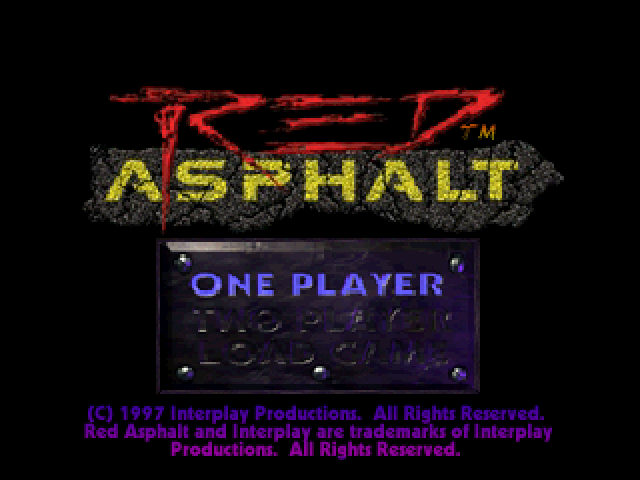 Red Asphalt — Title screen