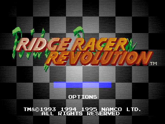 Ridge Racer Revolution — Title screen