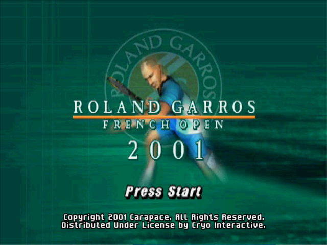 Roland Garros French Open 2001 — Title screen