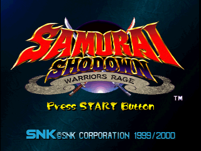Samurai Shodown : Warriors Rage — Title screen