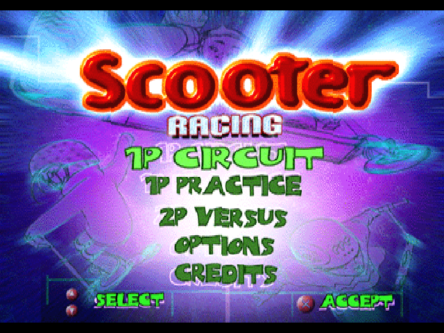 Scooter Racing — Title screen