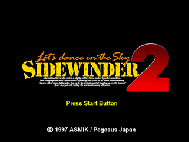 Sidewinder 2 : Let's Dance in the Sky — Title screen