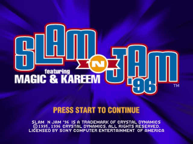 Slam 'n Jam '96 featuring Magic & Kareem — Title screen