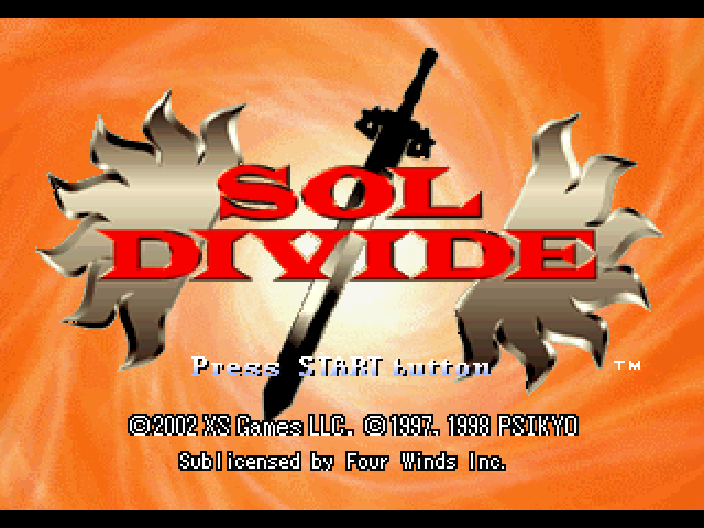 Sol Divide — Title screen